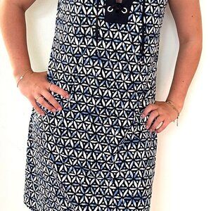Tommy Bahama black & blue print lace-up coverup dress - M